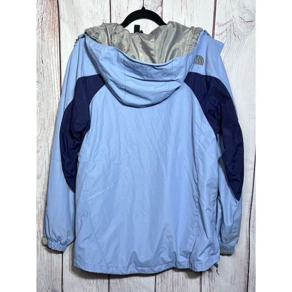 The North Face Hyvent Jacket Womens Hooded Full Zip Cinch Blue Navy Size M/L - Picture 4 of 9